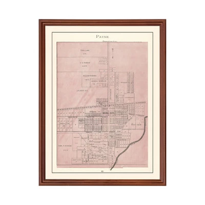 Old Map of Payne, OH 1905 - Vintage Payne Ohio Art - Image 1 of 4