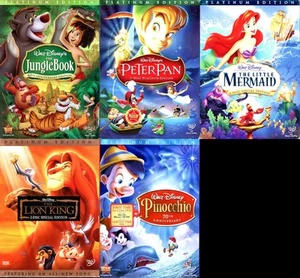 DISNEY PLATINUM EDITION DVD LOT (5) LION KING JUNGLE BOOK - Picture 1 of 1