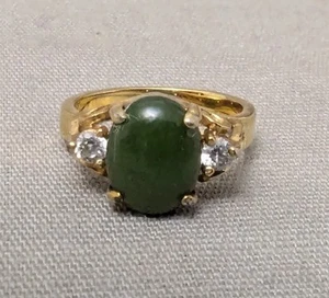 Vintage Jade Ring Größe 6 - ohne Spuren - Nachlassfund ☆ - Bild 1 von 6