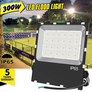 300 Watts LED Flood Light 5000K Commercial Outdoor Waterproof Floodlight 36000LM - Picture 1 of 11