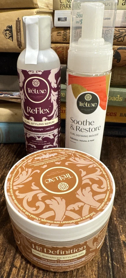 TreLuxe 3  SET Hi Definition Curl Enhancer Styling Gel, Reflex Serum  & Mousse - Image 1 of 4