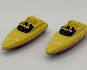 Micro Machines Galoob 1987 Yellow Debby Speed Boat RARE Lot of 2 - Picture 1 of 4