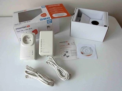 Pack CPL + CPL WiFi    ESSENTIEL B    500 Mbps  + notice + 2 câbles RJ45 + CD - Photo 1/4
