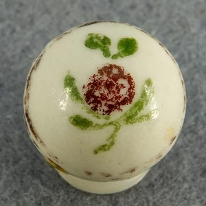 Marbles: NON-GLASS HANDMADE, China. Handpainted Rose China. 23/32". Mint(-) 9.2 - Picture 1 of 6