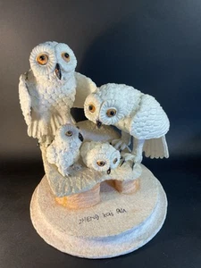Vintage Golden Venture Prisoner Art 9” Owl Family York County Pa - Picture 1 of 22