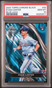 2024 Topps cromo negro Evan Carter #83 Blue Lava/75 PSA 10 Rangers - Imagen 1 de 2