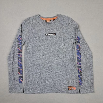 Толстовка мужская Superdry спортивная с длинным рукавом размер большой серый с надписью логотип - Изображение 1 из 4