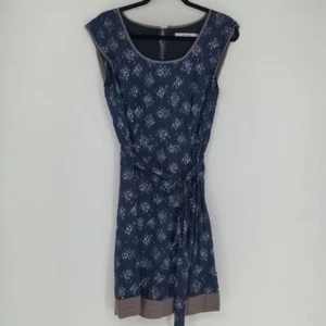 Boden abito donna tubino cravatta vita taglia 4 blu geometrico senza maniche ufficio - Foto 1 di 16