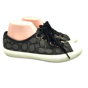 Coach Women's Empire Sneaker Shoe Size 9 Black Signature Print Casual Low Top - Picture 1 of 11