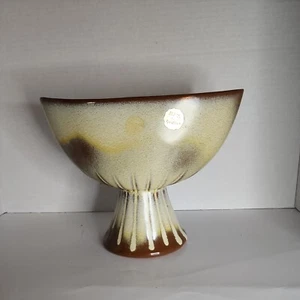 Vtg Frankoma Pottery Desert Gold 237 7" Pod Vase, Sticker Mid Century Modern - Picture 1 of 18