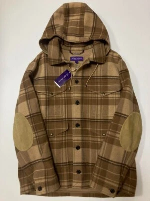 Ralph Lauren 紫色标签系列羊毛狩猎夹克连帽 L 全新带标签 — 第 1/4 张图片