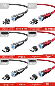 CAVO DI RICARICA ESSAGER MAGNETICO ROTANTE PER ANDROID IPHONE TYPE-C O MICRO USB - Picture 1 of 16