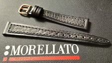 14mm Real Leather Black Watch Strap. Original Morellato
