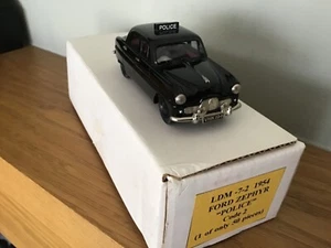 LANSDOWNE MODELS 1/43 LDM7-2 -1954 FORD ZEPHYR POLICE BRASILIA PRESS WHITE METAL - Picture 1 of 9