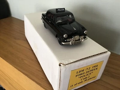LANSDOWNE MODELS 1/43 LDM7-2 -1954 FORD ZEPHYR POLICE BRASILIA PRESS WHITE METAL - Image 1 of 4