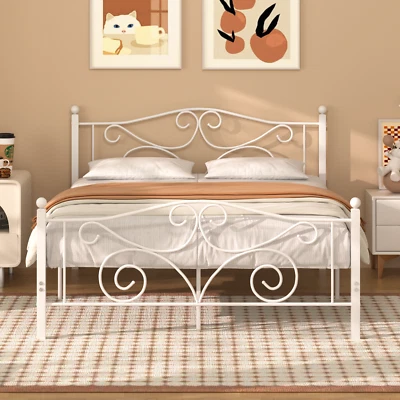 Twin Full Queen Size Bed Frame Heavy Duty Metal Platform w/Headboard Noise Free - Image 1 of 4