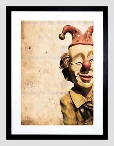 OLD VINTAGE CLOWN MODEL DOLL CIRCUS FRAME FRAMED ART PRINT PICTURE B12X9220 - Picture 1 of 17