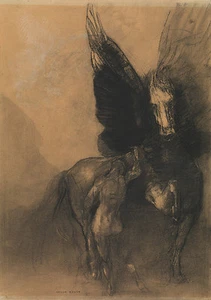 Odilon Redon: "Pegasus and Bellerophon" (c.1888) - Giclee Fine Art Print - Picture 1 of 7