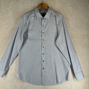 Bugatchi Uomo Superfine Stretch Cotton Men's Size 17 Flip Cuffs L/S Casual Shirt - Picture 1 of 15