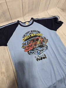 Vintage 1981 CAR CRAFT MAGAZINE Street Machine Nationals Hotrod T-Shirt Rare Blu - Picture 1 of 17