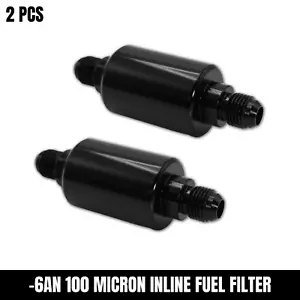 2 piezas Universal -6AN Racing High Flow 100 micras Filtro de Combustible En Línea Negro AN6 6AN - Imagen 1 de 6