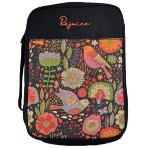 Bible Cover REJOICE with Birds & Flowers BRAND NEW Sturdy Canvas Handle X-Large - Picture 1 of 4