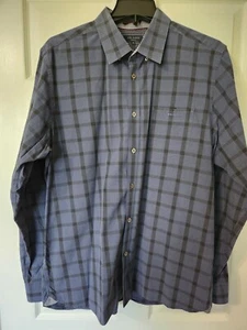 Ted Baker London Mens Shirt navy/black plaid design, detail on sleeve Cuff - Picture 1 of 7