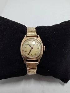 Vintage Gotham Watch Women Gold Tone Stretch Band Manual Wind Running!  - Picture 1 of 5