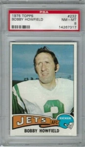 1975 Topps Football Karte #232 Bobby Howfield, New York Jets graded PSA 8 - Bild 1 von 1