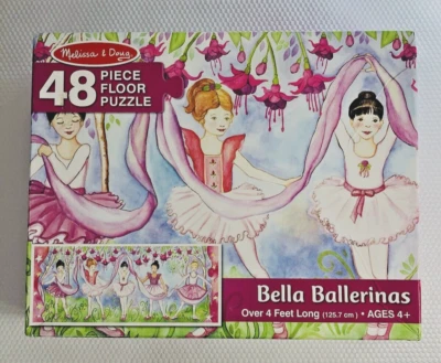 MELISSA & DOUG Bella Ballerinas JIGSAW Floor PUZZLE 48 Jumbo Pieces 4 Feet Long - Image 1 of 4