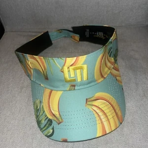 Loudmouth Banana tropischer Allover-Druck Sonnenblende Performance Kopfbedeckung neu mit Etikett - Bild 1 von 4