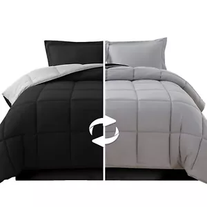 Elegant Comfort 3-Piece Reversible Comforter Set All Season Cozy Soft Down Al... - Picture 1 of 9