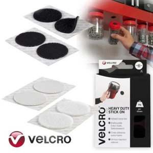 SELF ADHESIVE STICK ON Coin Dots Heavy Duty Hold Fixing Fasteners Black/White - Picture 1 of 5