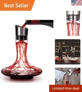 Wine Decanter Built-in Aerator Pourer, Wine Carafe Red Wine Decanter,100% Lea... - Picture 1 of 7