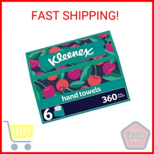 Kleenex Disposable Paper Hand Towels, 6 Boxes, 60 Tissues per Box (360 Total Tis - Picture 1 of 2