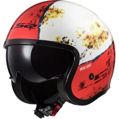 LS2 Spitfire 3/4 Open Face Motorcycle Helmet Rust Red/White 2XL *WAS $119.98* Foto 1 de 4