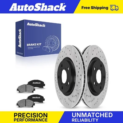 Front Drilled Slotted Brake Rotors Ceramic Pads for 2009-2014 Acura TL V6 Foto 1 de 4