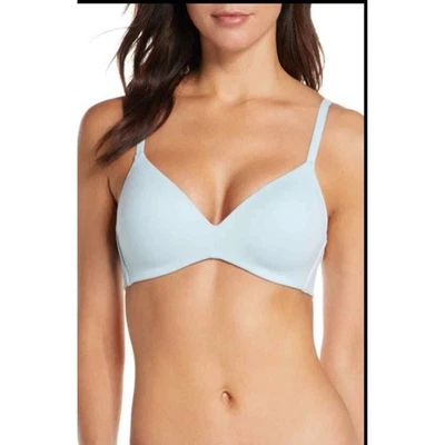 Sujetador Camiseta Wacoal How Perfect Sin Alambres 852189 Azul Claro 34D Nuevo Sin Etiquetas Suave Elástico Foto 1 de 4