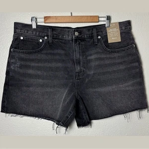 NWT Madewell Relaxed Mid-Length Denim Shorts Women's 33 | Bradbrook Black Wash - Picture 1 of 16
