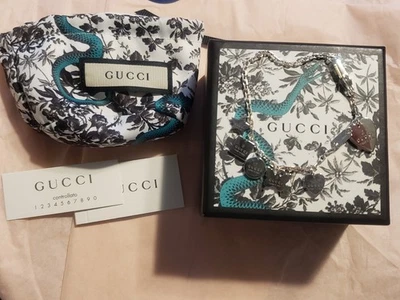Auténtico Nuevo en Caja Gucci Plata de Ley 925 Pulsera Dijes Hecho en Italia Talla 7.75 Foto 1 de 4