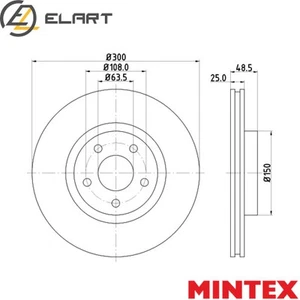 2x BRAKE DISC MDC1641C FOR FORD C-MAX/II/GRAND/FOCUS/Van KUGA/VAN TOURNEO/V408 - Picture 1 of 6