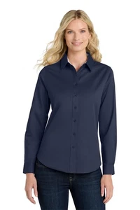 Camicia donna cotone/poliestere manica lunga facile manutenzione NUOVA Port Authority L608 - Foto 1 di 2