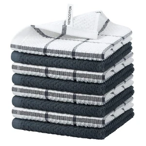 8 Pack Kitchen Towels,100% Cotton Dish Cloths for Washing Dishes,Soft Absorbe... - Picture 1 of 7