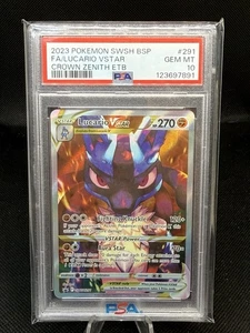 Pokemon Lucario VSTAR Crown Zenith ETB Full Art Promo SWSH291 PSA 10 Gem Mint - Picture 1 of 2
