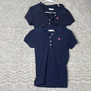 School Uniform Polo Shirts Girls Medium Lot of 6 Youth 12/14 Navy Blue Preppy - Picture 1 of 4