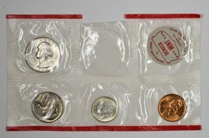 1960 D BU US Mint Set Coins 1C 5C 10C 25C in Mint Cellophane - Picture 1 of 3