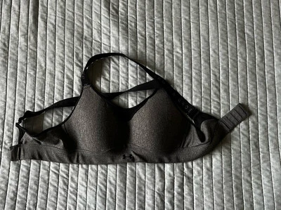 Under Armour Sports Bra Womens Small Black Grey Mid Covered - Image 1 of 4