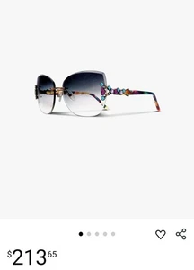 Siraya Pua Brown Demi Blue Jewelery Sunglasses With Swarovski Crystals - Picture 1 of 24