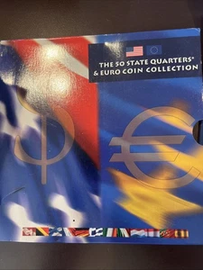 2002-50 State Quarters & Euro Coin Collection US Mint OGP Box & COA Uncirculated - Picture 1 of 4