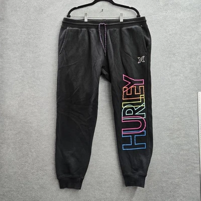 Pantalones deportivos Hurley para mujer ropa deportiva XL negros con logotipo bordado gráfico Y2K Foto 1 de 4